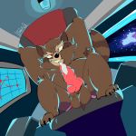  1:1 2020 absurd_res anthro balls belly black_nose brown_body brown_fur detailed_background el_booki erection fur genitals guardians_of_the_galaxy hi_res male mammal marvel penis procyonid raccoon rocket_raccoon sitting solo 