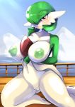  2020 absurd_res ashraely big_breasts breasts clothing curvy_figure digital_media_(artwork) female fingers gardevoir genitals hi_res huge_breasts humanoid nintendo not_furry nude pok&eacute;mon pok&eacute;mon_(species) pussy smile solo thick_thighs video_games voluptuous wide_hips 