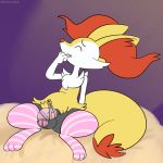  absurd_res animal_genitalia animal_penis bdsm bite braixen canid canine canine_penis chastity_cage chastity_device clothing cock_and_ball_torture colorcoroded ear_tuft fluffy fluffy_tail fox genital_torture genitals hi_res legwear male mammal nintendo penis pink_stockings pok&eacute;mon pok&eacute;mon_(species) s&amp;m stockings submissive submissive_male tuft video_games 