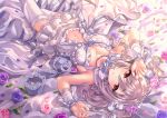  flowers idolmaster idolmaster_cinderella_girls kanzaki_ranko long_hair rose skirt tagme_(artist) thighhighs twintails 