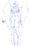  2018 animal_humanoid avian avian_humanoid big_breasts breasts cev claws feathered_wings feathers female hair harpy hi_res humanoid long_hair mammal monster_girl_(genre) nipples nude sketch smile thick_thighs wide_hips wings 