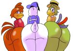  2019 anatid anseriform anthro avian big_butt bird butt chicken clothing disney donald_duck duck galliform gallus_(genus) hat headgear headwear jos&eacute;_carioca looking_at_viewer looking_back male male/male nathanatwar panchito_pistoles parrot phasianid simple_background smile the_three_caballeros thick_thighs white_background wide_hips 