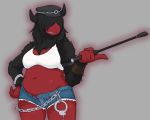  5:4 breasts clothed clothing cosplay curvy_figure demon female final_fight handcuffs hi_res horn poison_(final_fight) protatypo riding_crop shackles slightly_chubby solo versailles voluptuous whip 