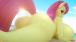  16:9 3d_(artwork) anthro breasts butt digital_media_(artwork) eqamrd equid equine female fluttershy_(mlp) friendship_is_magic mammal my_little_pony nipples nude pterippus solo thick_thighs wings 