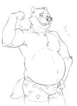  anthro badger bowtielion boxers_(clothing) bulge clothing male male_pregnancy mammal mustelid musteline pregnant short_tail solo standing underwear 
