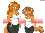  anthro breasts cjshadorunner cleavage clothed clothing domestic_cat duo felid feline felis female fully_clothed mammal 