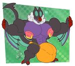  anthro balls big_balls big_penis bulge clothing flexing genitals hi_res huge_balls huge_penis hyper hyper_balls hyper_bulge hyper_genitalia hyper_penis kokoro-doll male muscular nintendo nipple_piercing nipples noivern penis piercing pok&eacute;mon pok&eacute;mon_(species) underwear video_games wings 