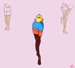 animated avian blue_clothing boots bottomwear clothing footwear high_heeled_boots high_heels humor keke_(artist) legwear loop semi-anthro shoes simple_background skirt thigh_boots thigh_highs walk_cycle walking what wide_hips yellow_body 