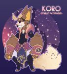  absurd_res clothing earpiece fangs fingerless_gloves gloves handwear hi_res hood kokoro-doll koro_(kokoro-doll) league_of_legends male riot_games starry_background text video_games yordle 