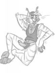  anthro clothed clothing digital_media_(artwork) dildo feet felid feline fur genitals hair hi_res humanoid_penis looking_at_viewer male mammal nicnak044 paws penis pose sex_toy smile solo strapon whiskers 