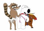  absurd_res balls brian_griffin butt cartoon_network clothing daggett_beaver family_guy genitals hi_res magzol nickelodeon regular_show rigby_(regular_show) scar teeth the_angry_beavers underwear wedgie 