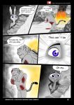  2020 black_and_white blood bodily_fluids broken_life digital_media_(artwork) disney fancomic felid female fur grey_body grey_fur judy_hopps lagomorph leporid link6432 mammal monochrome pantherine purple_eyes rabbit tiger zootopia 