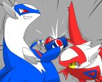  2015 5:4 ambiguous_gender beverage blue_body blue_markings blue_wings chest_markings coca-cola cola digital_drawing_(artwork) digital_media_(artwork) dragon duo eon_duo eye_contact facial_markings feral fight full-length_portrait grin head_markings latias latios legendary_duo legendary_pok&eacute;mon long_neck looking_at_another markings multicolored_body nintendo open_mouth open_smile pepsi pok&eacute;mon pok&eacute;mon_(species) portrait ravinosuke1 red_body red_eyes red_markings red_tail red_wings simple_background smile snout soda video_games white_body wings yellow_eyes 