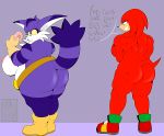  absurd_res anthro big_the_cat breasts butt crossgender duo english_text female hi_res knuckles_the_echidna mklancer00 mostly_nude muscular nipples overweight sonic_the_hedgehog_(series) text 