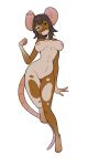  anthro big_breasts big_ears black_hair breasts ear_piercing featureless_crotch female hair half-closed_eyes hi_res joojoo mammal mouse murid murine narrowed_eyes nude piercing rodent solo standing tongue tongue_out wide_hips 