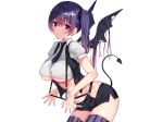  aliasing matarou_(genkai_toppa) original photoshop tail underboob wings 