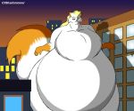  ambiguous_gender anthro belly big_belly building city cjshadorunner domestic_cat felid feline felis hyper hyper_belly macro mammal overweight solo 