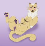  absurd_res anus blush digitoxici felid feline female feral genitals hi_res lavender_background looking_at_viewer mammal nintendo pawpads persian_(pok&eacute;mon) pinup pok&eacute;mon pok&eacute;mon_(species) pose presenting pussy simple_background solo spreading video_games 
