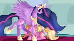  16:9 balls equid friendship_is_magic genitals horn intersex jbond luster_dawn mammal my_little_pony oral penis regalia twilight_sparkle_(mlp) unicorn winged_unicorn wings 