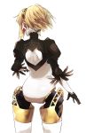  1girl aegis_(persona) android blonde_hair commentary_request cosplay highres nier_(series) nier_automata persona persona_3 rdc7229 robot_joints short_hair simple_background solo white_background yorha_no._2_type_b yorha_no._2_type_b_(cosplay) 