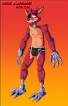  3_toes absurd_res animatronic anthro barefoot biped blush bottomwear canid canine clothing cybernetics digital_drawing_(artwork) digital_media_(artwork) fingers five_nights_at_freddy&#039;s fox foxy_(fnaf) fur genitals hi_res machine male mammal redcoonie robot simple_background solo standing toes tuft underwear video_games 