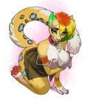  2020 4_toes 5_fingers anthro aomori clothed clothing collar digital_media_(artwork) eyebrows eyelashes felid feline female fingers hair heterochromia leopardus mammal ocelot smile solo toes 