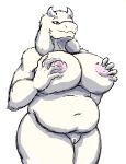  belly big_breasts boss_monster bovid breasts caprine fur genitals hi_res horn mammal nipples pussy slightly_chubby starnina15 thick_thighs toriel undertale video_games white_body white_fur wide_hips 