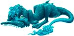  :3 aqua_theme claws closed_mouth commentary creature english_commentary full_body green_eyes neopets screeches signature smile solo transparent_background water water_neopet zafara 