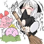  animal_ears artist_request blush cat_ears chuchu chuchu_(kirby) crotch_rub eyes_closed keke kirby kirby_(series) lowres masturbation nintendo pussy white_hair 