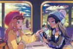  2girls chewtle food hat inaeda_kei phone pokemon rurina_(pokemon) sonia_(pokemon) yamper 