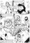  2001 anthro breasts cape clothing comic crown dialogue english_text felid female fur hair lion male mammal monochrome nipples nude pantherine scale_(artist) text 