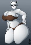  absurd_res anthro big_breasts bikini breasts chest_tuft cleavage clothed clothing female hand_on_hip hi_res mammal polar_bear solo superix swimwear thick_thighs tuft ursid ursine 