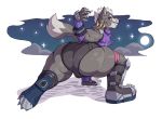  big_butt boots bottomwear bulge butt canid canine canis clothing crouching footwear girly hotpants huge_butt looking_at_viewer looking_back male mammal nintendo presenting presenting_hindquarters shorts simple_background solo star_fox sxfpantera tight_clothing video_games wolf wolf_o&#039;donnell 
