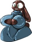  areola big_nipples breasts brown_body brown_fur buckteeth cleavage_cutout clothed clothing curvy_figure embarrassed female fur green_eyes keyhole_turtleneck lagomorph leporid mammal nipples ponk rabbit surprise sweater teeth topwear voluptuous wide_hips 