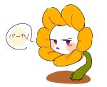  2019 flora_fauna flowey_the_flower hyeing02 japanese_text not_furry open_mouth plant simple_background solo text translation_request undertale video_games 