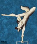  2020 4_toes 5_fingers abs alishka animal_genitalia anthro balls blue_background blue_eyes canid canine canis digital_media_(artwork) digitigrade domestic_dog fingers genitals hi_res male mammal sheath simple_background solo toes 