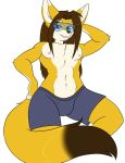  blue_eyes canid canine claire_o&#039;conell clothing crossgender eyewear fennec fox goggles hair long_hair male mammal skidd uberquest underwear webcomic 