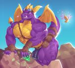  activision anthro arthropod belt big_biceps bulge clothed clothing dragon dragonfly eyewear fingerless_gloves gloves goggles handwear hymenopteran insect male muscular muscular_male partial_nudity sparx spyro spyro_the_dragon sxfpantera tongue tongue_out topless utility_belt video_games 