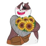  1:1 badger badgerclops blush bouquet cartoon_network cybernetics cyborg eye_patch eyewear flower hi_res kiarawizard01 machine male mammal mao_mao:_heroes_of_pure_heart mustelid musteline plant slightly_chubby smile sunflower whiskers 