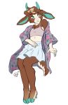  2020 anthro bottomwear bovid brown_body brown_fur caprine clothed clothing digital_media_(artwork) female flat_chested fur goat kaitycuddle mammal simple_background skirt solo white_background 