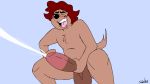  16:9 animated big_penis bodily_fluids canid canine crouching cum genital_fluids genitals infinite_cum jordanwolfie male mammal masturbation orgasm penis short_playtime solo 