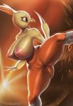  2020 anthro anus areola avian beak big_breasts bird breasts combusken digital_media_(artwork) female genitals hi_res huge_breasts nintendo nipples open_beak open_mouth pok&eacute;mon pok&eacute;mon_(species) pussy solo spread_legs spreading text thousandfoldfeathers url video_games wide_hips 