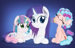  2020 cozy_glow_(mlp) cutie_mark digital_media_(artwork) equid equine eyelashes eyes_closed feathered_wings feathers female feral friendship_is_magic green_eyes group hi_res horn mammal my_little_pony pterippus rarity_(mlp) sibling sister sisters smile sweetie_belle_(mlp) unicorn vito wings young 