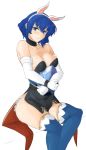  1girl animal_ears ass bandana bare_shoulders blue_eyes blue_hair blush breasts bunny_ears bunnysuit catria_(fire_emblem) choker cleavage closed_mouth collarbone curvy easter egg fire_emblem fire_emblem:_mystery_of_the_emblem fire_emblem:_shadow_dragon fire_emblem_echoes:_shadows_of_valentia fire_emblem_heroes gloves hair_between_eyes highres looking_at_viewer medium_breasts object_hug short_hair solo thick_thighs thighhighs thighs transparent_background tridisart wide_hips 