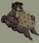  2020 abdominal_bulge anthro belly brown_body brown_hair catfish digital_media_(artwork) fin fish hair hi_res inkenginecompany_(artist) male marine moobs nipples nude overweight overweight_male scalie simple_background smile solo tongue tongue_out vore watermark 