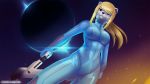  16:9 alternate_species breasts eipril female furrification gun hi_res mammal metroid mustela mustelid musteline navel nintendo ranged_weapon samus_aran solo stoat video_games weapon zero_suit 