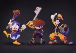  anatid anseriform anthro avian bird canid canine canis disney domestic_dog donald_duck duck goofy_(disney) group hi_res holding_object human kingdom_hearts male mammal sora_(kingdom_hearts) square_enix uno_yuuji video_games 