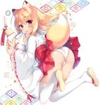  animal_ears boku_no_risou_no_isekai_seikatsu chise_(ichiri) ichiri kitsune miko pantsu skirt_lift thighhighs 