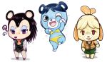  accessory animal_crossing annoyed black_eyes black_nose blue_body blue_fur bluebear_(animal_crossing) blush blush_stickers bottomwear canid canine canis clothed clothing clothing_lift domestic_dog dress eulipotyphlan eyelashes eyeshadow floppy_ears fur glistening gloves_(marking) hair_accessory hedgehog hi_res isabelle_(animal_crossing) labelle_able leg_markings looking_at_viewer makeup mammal markings muzzle_(marking) nintendo one_eye_closed open_mouth open_smile panties pattern_clothing pattern_underwear purple_eyes reflection shih_tzu simple_background skirt skirt_lift skirts smile socks_(marking) standing striped_clothing striped_panties striped_underwear stripes teeth tongue toy_dog underwear ursid uyu video_games water water_drop water_reflection wet wet_clothing white_background yellow_body yellow_fur 