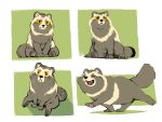  2020 4:3 canid canine cute_fangs eyes_closed feral mammal nisimawari raccoon_dog sitting tanuki 